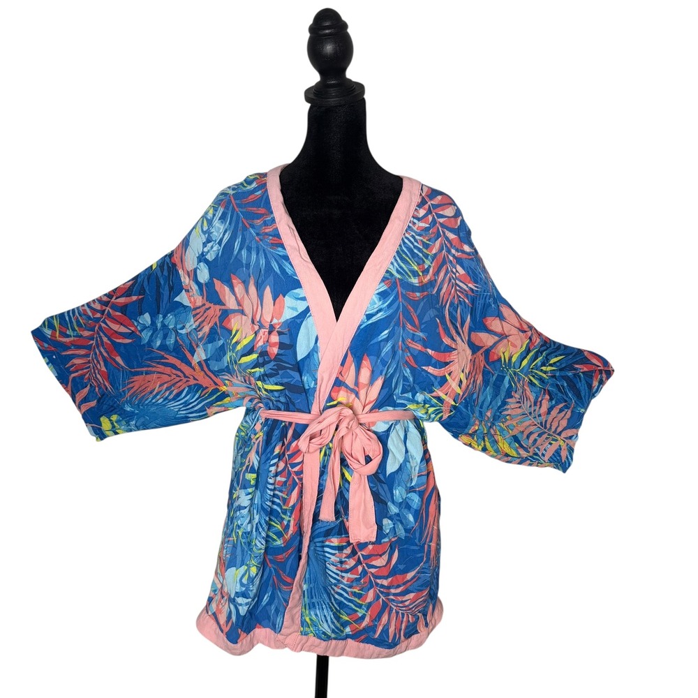 Peyton & Parker‎ Swimsuit Cover Up Kimono Size XS Tropical Resort Wear Vacation